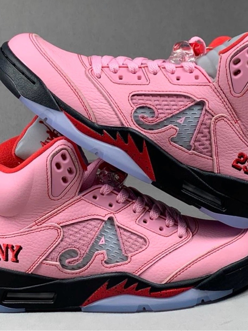 Pink High-Top Sneaker with Red Accents - Picture 5 of 6